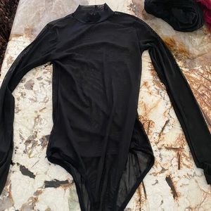 sheer snap bottom bodysuit